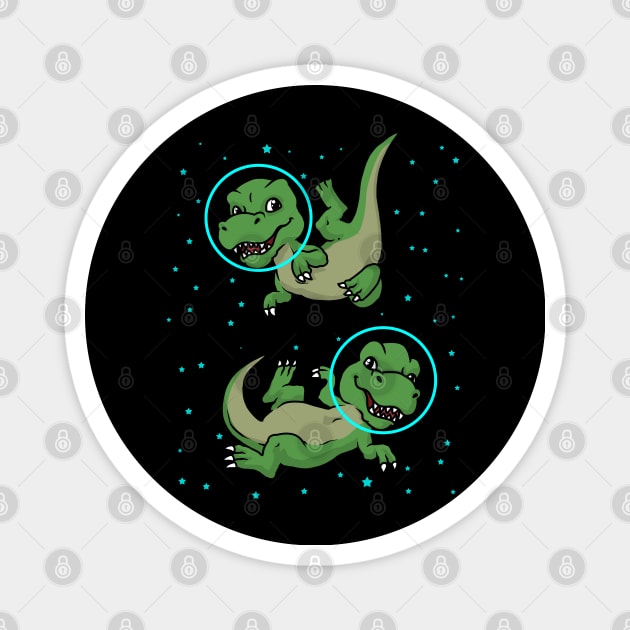 Dinosaur Astronaut Gift Kids TRex Spaceship Gift Dinosaur Magnet by PomegranatePower